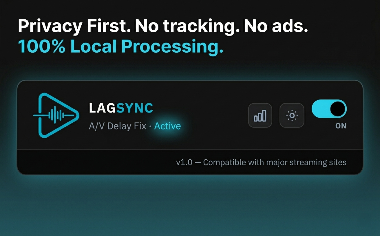 LagSync privacy policy - local processing, no tracking, no ads